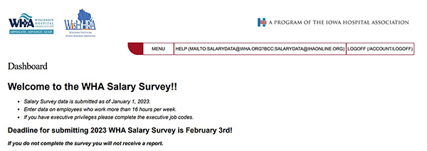 Salary Survey Welcome Page