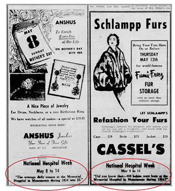 Old advert for national hospital week