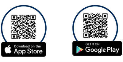 Apple and Android app store QR codes