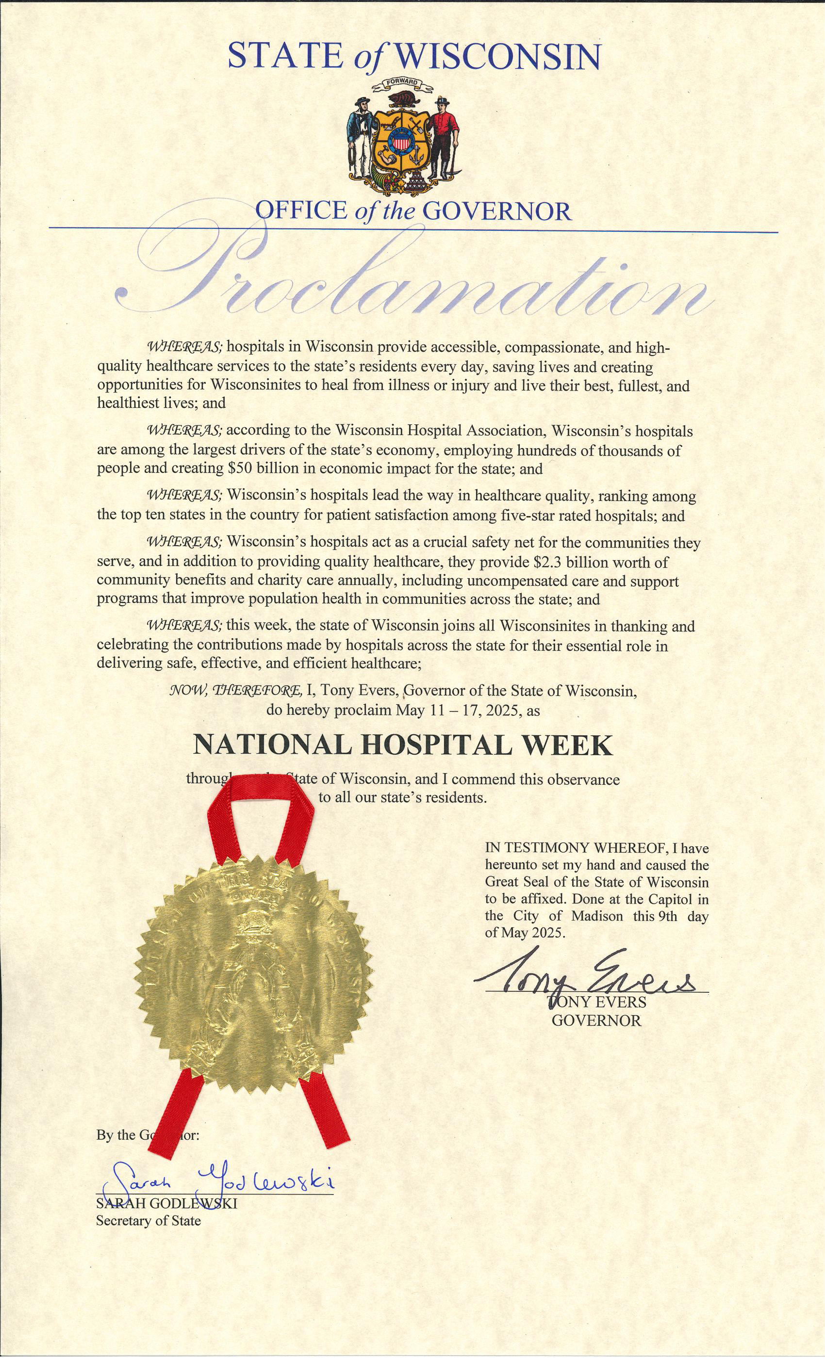 Hospital Week proclamation